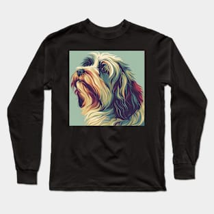 Tibetan Terrier in 80's Long Sleeve T-Shirt